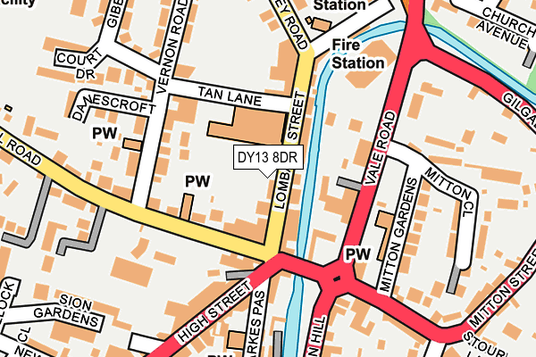 DY13 8DR map - OS OpenMap – Local (Ordnance Survey) DY13 8DR map - OS OpenMap – Local (Ordnance Survey)