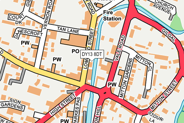 DY13 8DT map - OS OpenMap – Local (Ordnance Survey) DY13 8DT map - OS OpenMap – Local (Ordnance Survey)