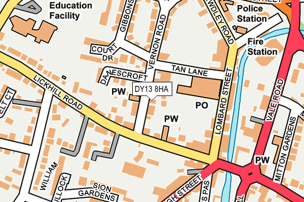 DY13 8HA map - OS OpenMap – Local (Ordnance Survey) DY13 8HA map - OS OpenMap – Local (Ordnance Survey)