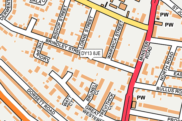 DY13 8JE map - OS OpenMap – Local (Ordnance Survey) DY13 8JE map - OS OpenMap – Local (Ordnance Survey)