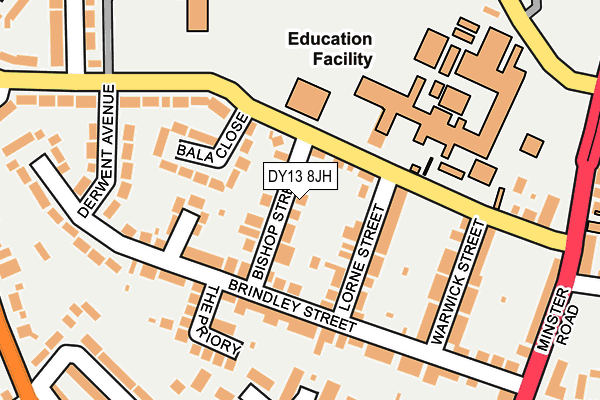 DY13 8JH map - OS OpenMap – Local (Ordnance Survey) DY13 8JH map - OS OpenMap – Local (Ordnance Survey)