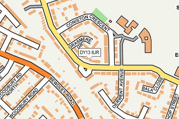 DY13 8JR map - OS OpenMap – Local (Ordnance Survey) DY13 8JR map - OS OpenMap – Local (Ordnance Survey)