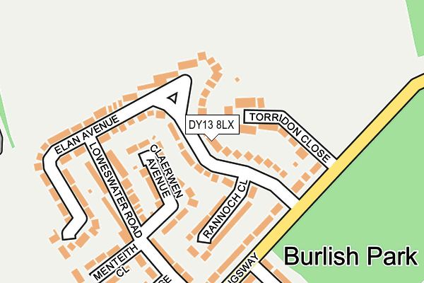 DY13 8LX map - OS OpenMap – Local (Ordnance Survey) DY13 8LX map - OS OpenMap – Local (Ordnance Survey)