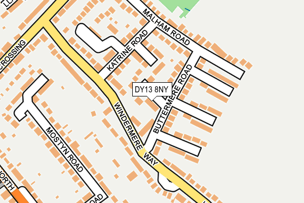 DY13 8NY map - OS OpenMap – Local (Ordnance Survey) DY13 8NY map - OS OpenMap – Local (Ordnance Survey)
