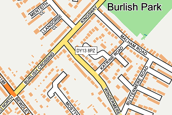 DY13 8PZ map - OS OpenMap – Local (Ordnance Survey) DY13 8PZ map - OS OpenMap – Local (Ordnance Survey)