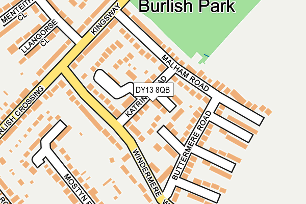 DY13 8QB map - OS OpenMap – Local (Ordnance Survey)