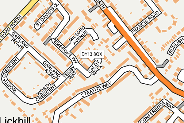 DY13 8QX map - OS OpenMap – Local (Ordnance Survey) DY13 8QX map - OS OpenMap – Local (Ordnance Survey)