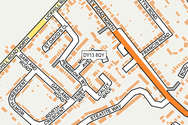 DY13 8QY map - OS OpenMap – Local (Ordnance Survey)