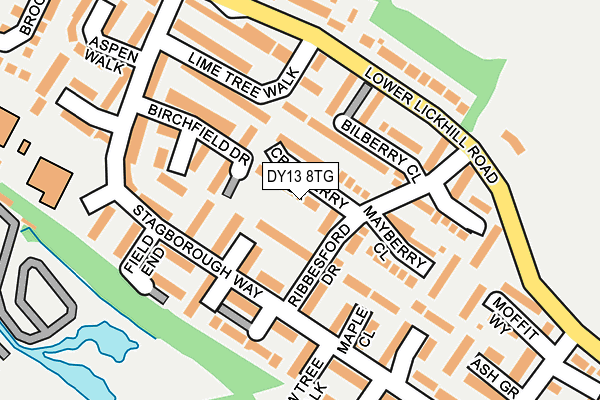 DY13 8TG map - OS OpenMap – Local (Ordnance Survey) DY13 8TG map - OS OpenMap – Local (Ordnance Survey)