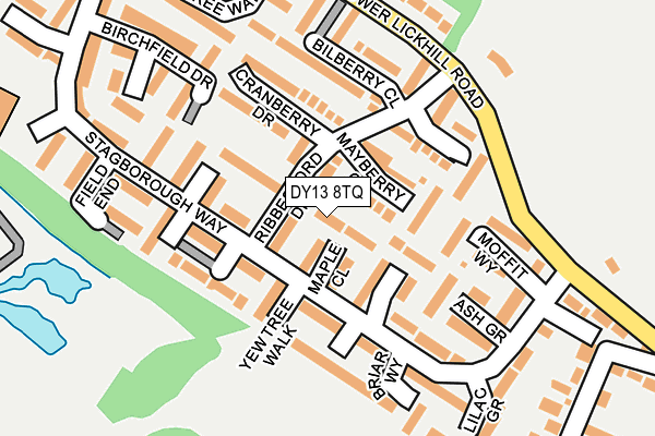 DY13 8TQ map - OS OpenMap – Local (Ordnance Survey) DY13 8TQ map - OS OpenMap – Local (Ordnance Survey)