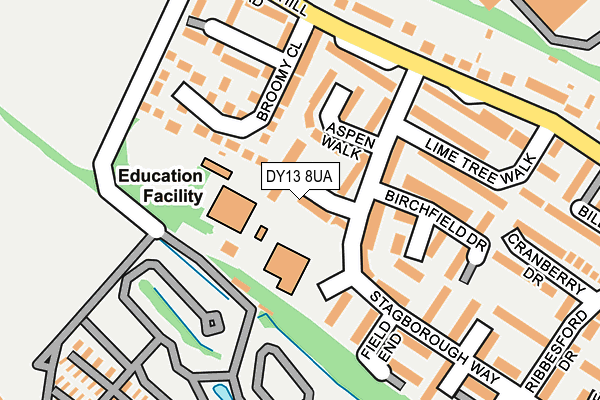DY13 8UA map - OS OpenMap – Local (Ordnance Survey) DY13 8UA map - OS OpenMap – Local (Ordnance Survey)
