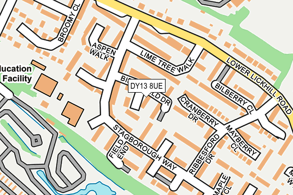 DY13 8UE map - OS OpenMap – Local (Ordnance Survey) DY13 8UE map - OS OpenMap – Local (Ordnance Survey)