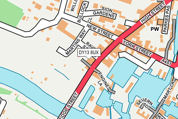DY13 8UX map - OS OpenMap – Local (Ordnance Survey) DY13 8UX map - OS OpenMap – Local (Ordnance Survey)