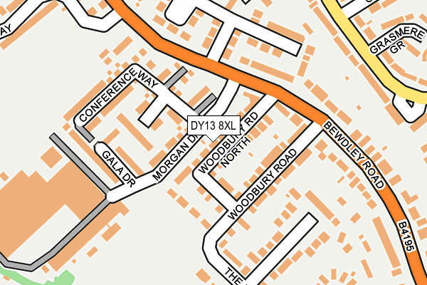 DY13 8XL map - OS OpenMap – Local (Ordnance Survey) DY13 8XL map - OS OpenMap – Local (Ordnance Survey)