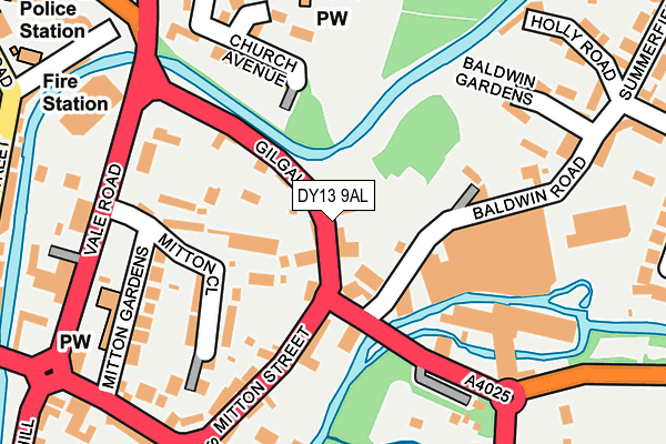 DY13 9AL map - OS OpenMap – Local (Ordnance Survey) DY13 9AL map - OS OpenMap – Local (Ordnance Survey)