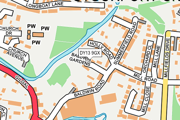 DY13 9GX map - OS OpenMap – Local (Ordnance Survey) DY13 9GX map - OS OpenMap – Local (Ordnance Survey)