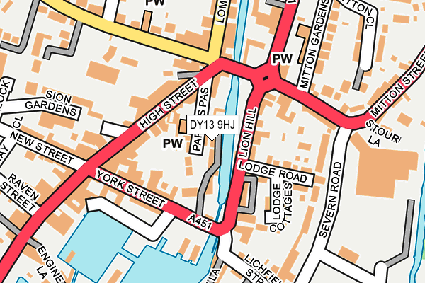 DY13 9HJ map - OS OpenMap – Local (Ordnance Survey) DY13 9HJ map - OS OpenMap – Local (Ordnance Survey)