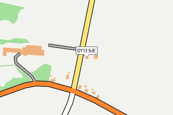 DY13 9JE map - OS OpenMap – Local (Ordnance Survey) DY13 9JE map - OS OpenMap – Local (Ordnance Survey)