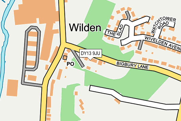 DY13 9JU map - OS OpenMap – Local (Ordnance Survey)