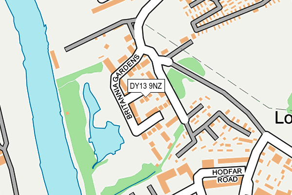 DY13 9NZ map - OS OpenMap – Local (Ordnance Survey) DY13 9NZ map - OS OpenMap – Local (Ordnance Survey)
