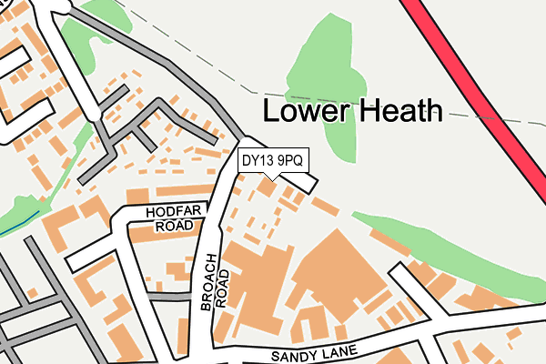 DY13 9PQ map - OS OpenMap – Local (Ordnance Survey) DY13 9PQ map - OS OpenMap – Local (Ordnance Survey)