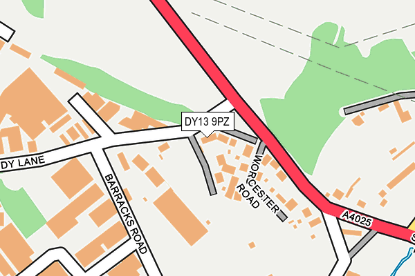DY13 9PZ map - OS OpenMap – Local (Ordnance Survey) DY13 9PZ map - OS OpenMap – Local (Ordnance Survey)