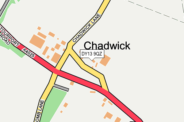 DY13 9QZ map - OS OpenMap – Local (Ordnance Survey)