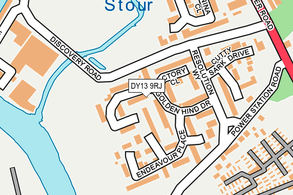 DY13 9RJ map - OS OpenMap – Local (Ordnance Survey) DY13 9RJ map - OS OpenMap – Local (Ordnance Survey)