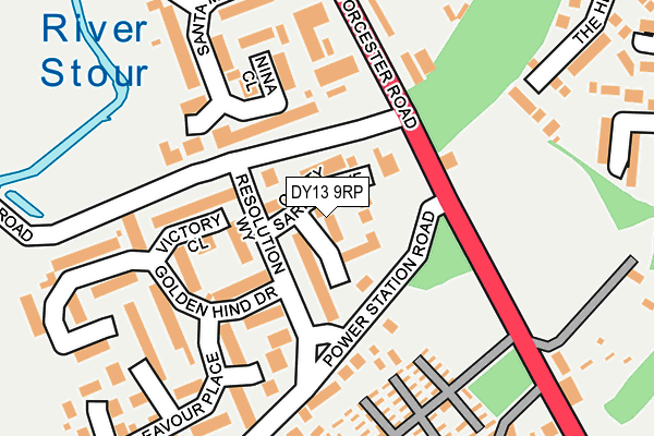 DY13 9RP map - OS OpenMap – Local (Ordnance Survey) DY13 9RP map - OS OpenMap – Local (Ordnance Survey)