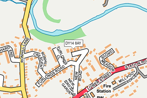 DY14 8AY map - OS OpenMap – Local (Ordnance Survey) DY14 8AY map - OS OpenMap – Local (Ordnance Survey)