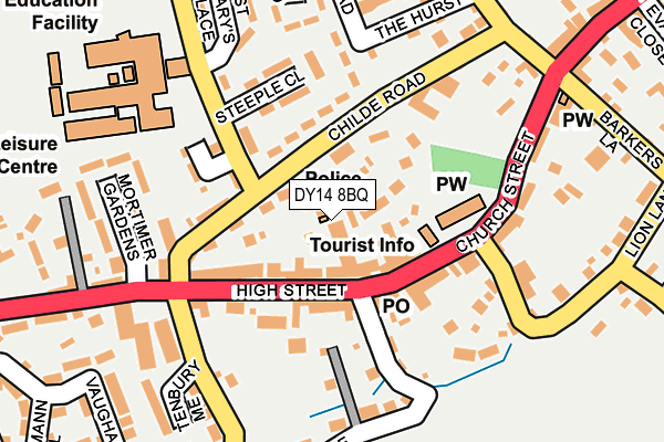 DY14 8BQ map - OS OpenMap – Local (Ordnance Survey)