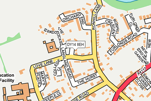 DY14 8EH map - OS OpenMap – Local (Ordnance Survey)