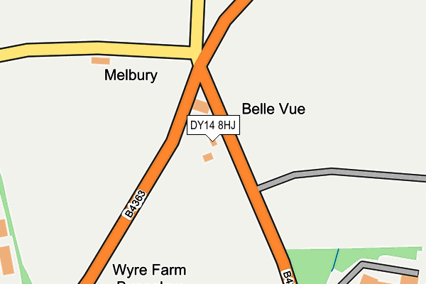 DY14 8HJ map - OS OpenMap – Local (Ordnance Survey)