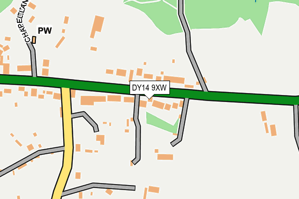 DY14 9XW map - OS OpenMap – Local (Ordnance Survey)