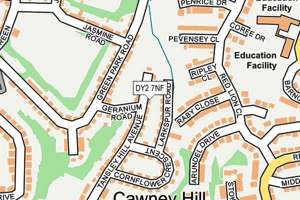 DY2 7NF map - OS OpenMap – Local (Ordnance Survey) DY2 7NF map - OS OpenMap – Local (Ordnance Survey)
