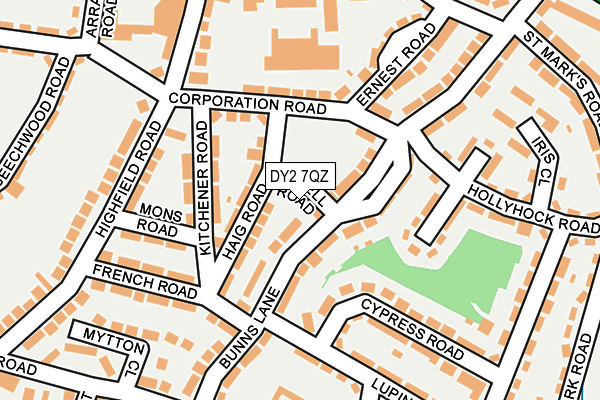 DY2 7QZ map - OS OpenMap – Local (Ordnance Survey) DY2 7QZ map - OS OpenMap – Local (Ordnance Survey)