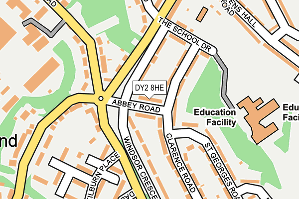 DY2 8HE map - OS OpenMap – Local (Ordnance Survey) DY2 8HE map - OS OpenMap – Local (Ordnance Survey)