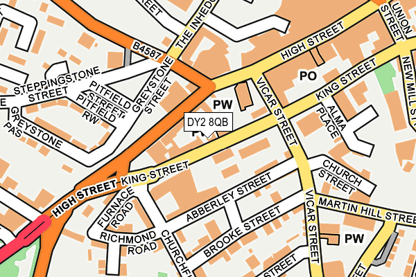 DY2 8QB map - OS OpenMap – Local (Ordnance Survey) DY2 8QB map - OS OpenMap – Local (Ordnance Survey)