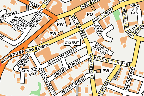 DY2 8QY map - OS OpenMap – Local (Ordnance Survey) DY2 8QY map - OS OpenMap – Local (Ordnance Survey)