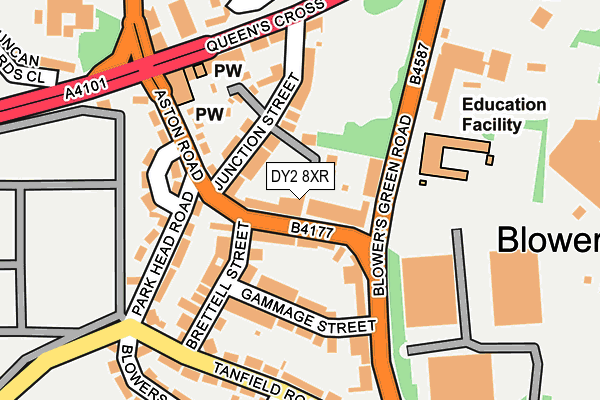 DY2 8XR map - OS OpenMap – Local (Ordnance Survey) DY2 8XR map - OS OpenMap – Local (Ordnance Survey)