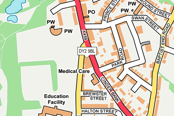 DY2 9BL map - OS OpenMap – Local (Ordnance Survey) DY2 9BL map - OS OpenMap – Local (Ordnance Survey)