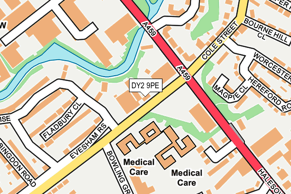 DY2 9PE map - OS OpenMap – Local (Ordnance Survey) DY2 9PE map - OS OpenMap – Local (Ordnance Survey)