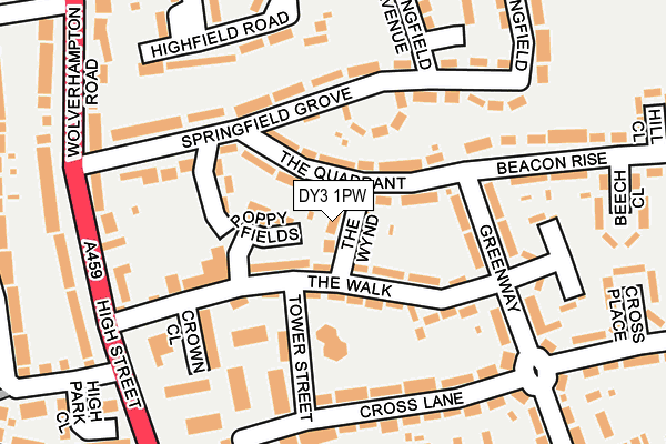 DY3 1PW map - OS OpenMap – Local (Ordnance Survey) DY3 1PW map - OS OpenMap – Local (Ordnance Survey)