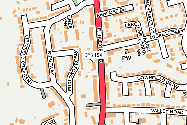 DY3 1SX map - OS OpenMap – Local (Ordnance Survey) DY3 1SX map - OS OpenMap – Local (Ordnance Survey)