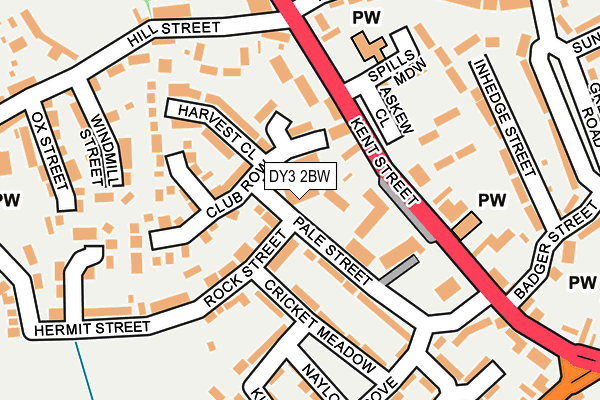 DY3 2BW map - OS OpenMap – Local (Ordnance Survey) DY3 2BW map - OS OpenMap – Local (Ordnance Survey)