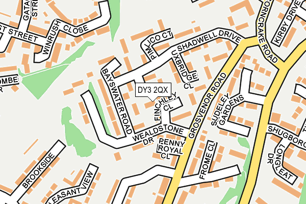 DY3 2QX map - OS OpenMap – Local (Ordnance Survey) DY3 2QX map - OS OpenMap – Local (Ordnance Survey)