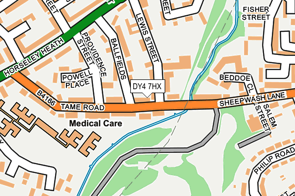 DY4 7HX map - OS OpenMap – Local (Ordnance Survey) DY4 7HX map - OS OpenMap – Local (Ordnance Survey)
