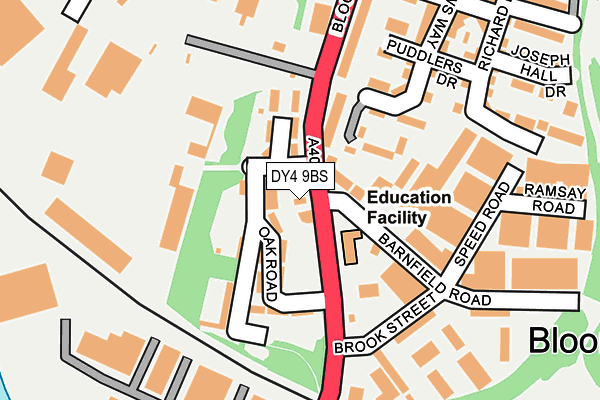 DY4 9BS map - OS OpenMap – Local (Ordnance Survey) DY4 9BS map - OS OpenMap – Local (Ordnance Survey)
