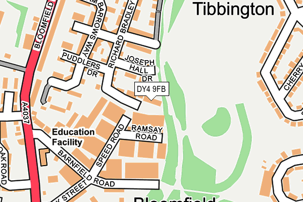 DY4 9FB map - OS OpenMap – Local (Ordnance Survey) DY4 9FB map - OS OpenMap – Local (Ordnance Survey)