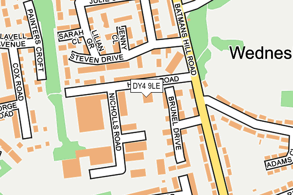 DY4 9LE map - OS OpenMap – Local (Ordnance Survey) DY4 9LE map - OS OpenMap – Local (Ordnance Survey)